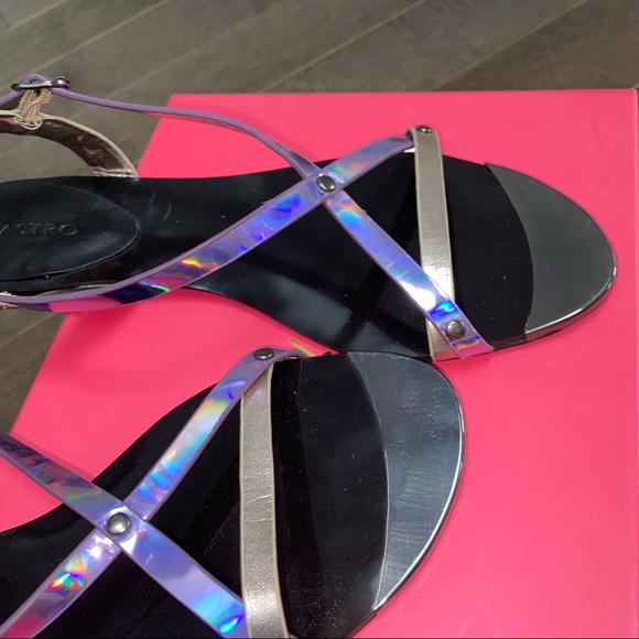 Castro Holographic Strappy Flat Sandals - Picture 6 of 8